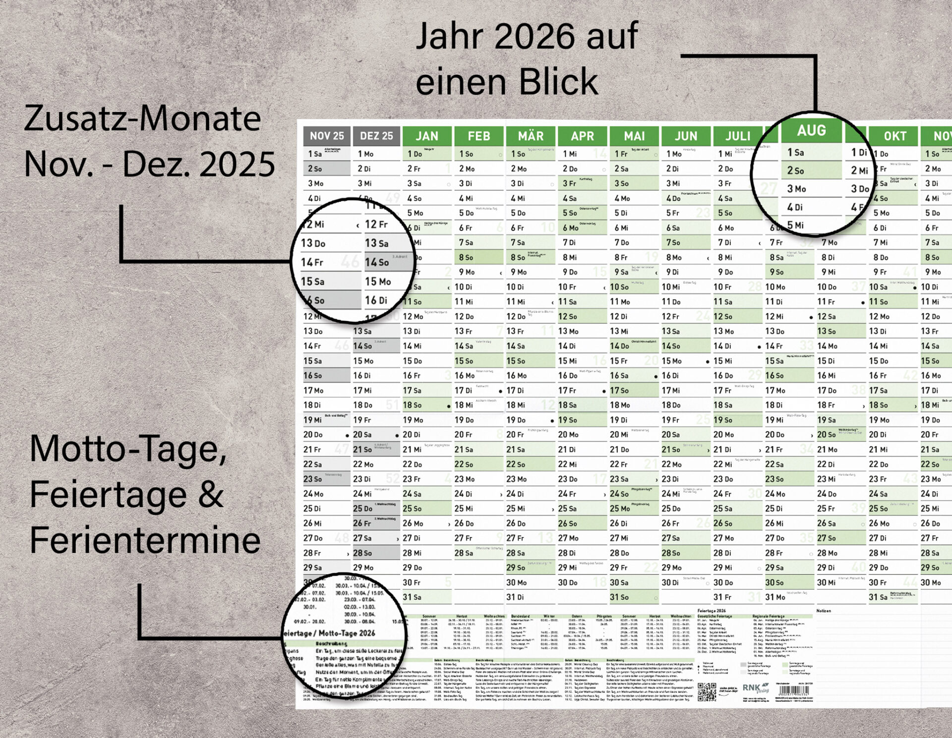 rnk-wandkalender-2026-din-a1-gr-n-gefalzt-auf-a4-mit-a5-kalender image 3