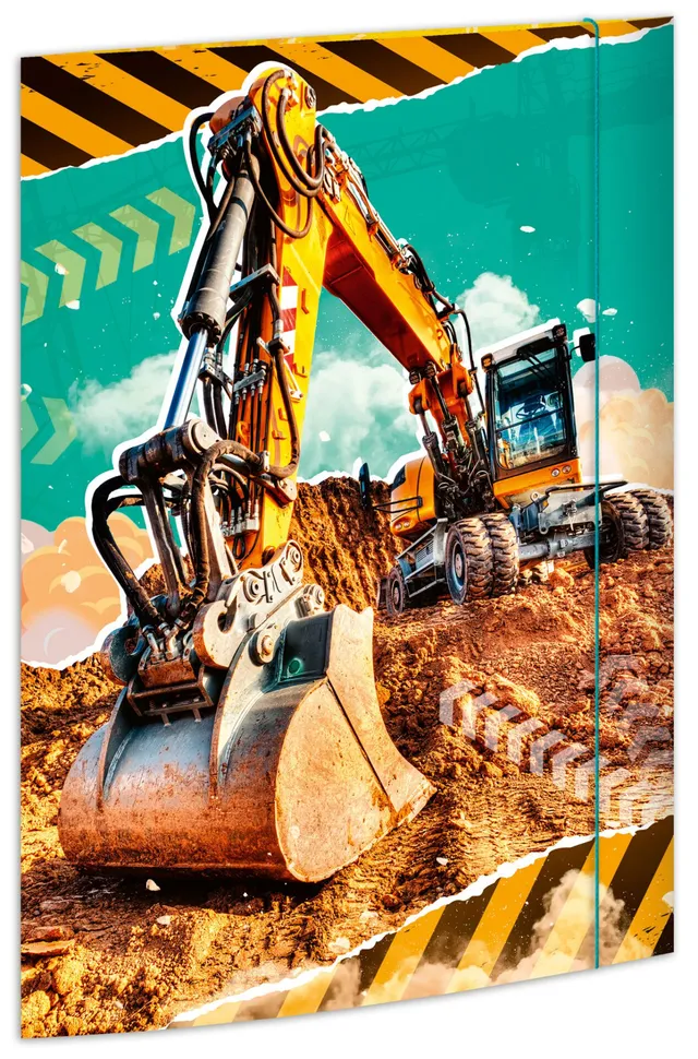 rnk-zeichenmappe-bagger-din-a3-karton-mit-gummizug image 1