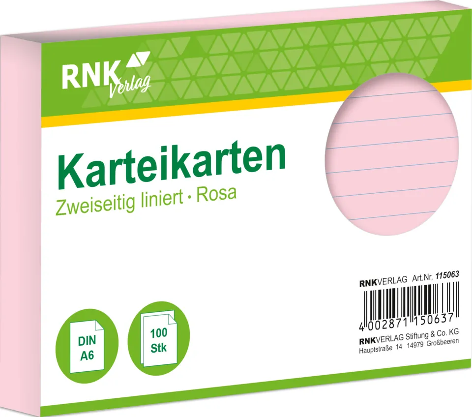 rnk-karteikarten-din-a6-rosa-liniert-100-st-ck image 1