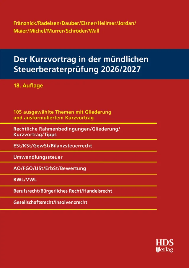 hds-kurzvortrag-steuerberaterpr-fung-buch-18-auflage-2026-2027 image 1
