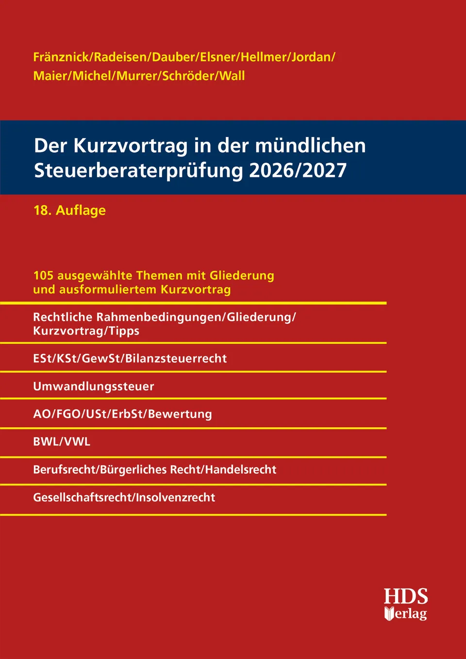 hds-kurzvortrag-steuerberaterpr-fung-buch-18-auflage-2026-2027 image 1