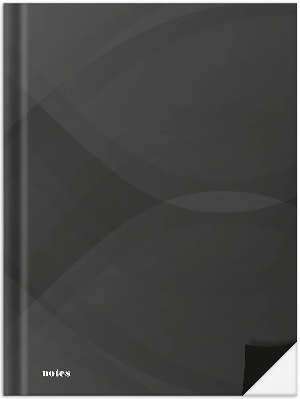 rnk-schul-schreibbedarf-notizbuch-notes-carbon-black-a4-blanko image 1