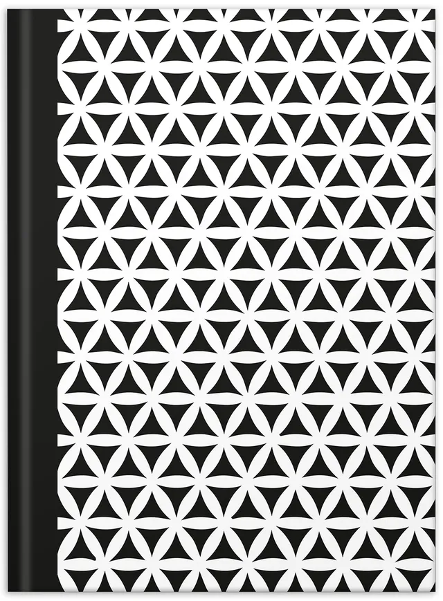 rnk-black-white-flowers-notizbuch-a5-dotted-hardcover image 1