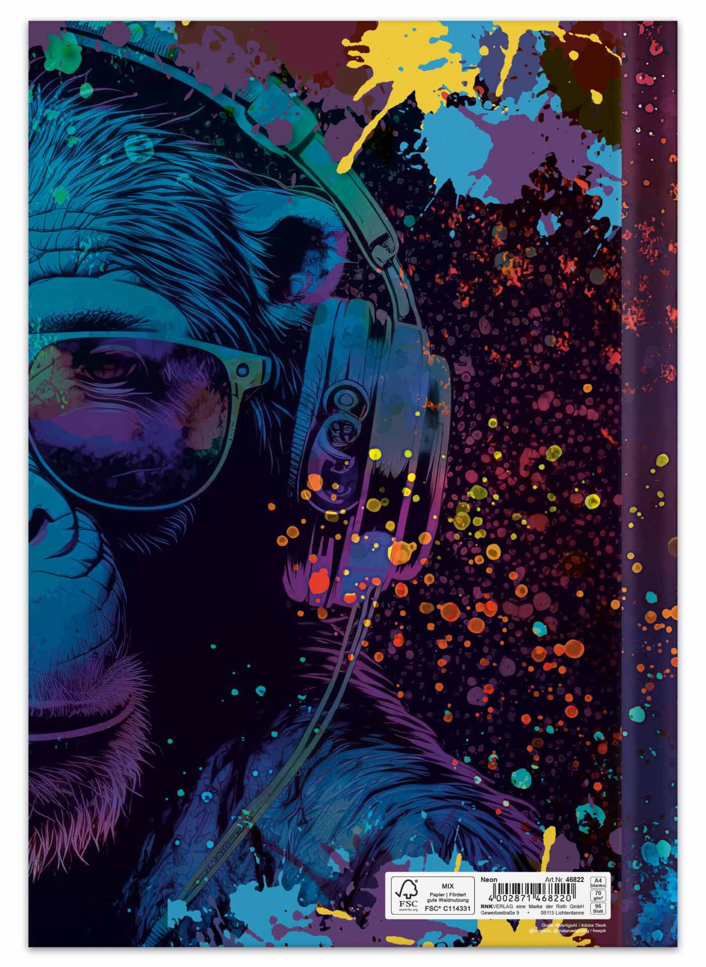 rnk-neon-notizbuch-din-a4-blanko-hardcover-96-blatt image 2