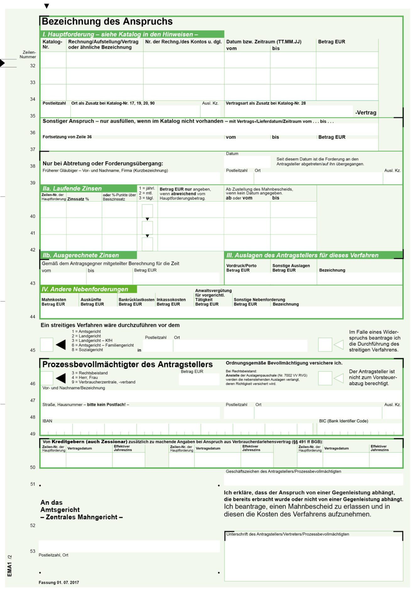 rnk-mahnbescheid-antrag-selbstdurchschreibend-10-st-ck image 2