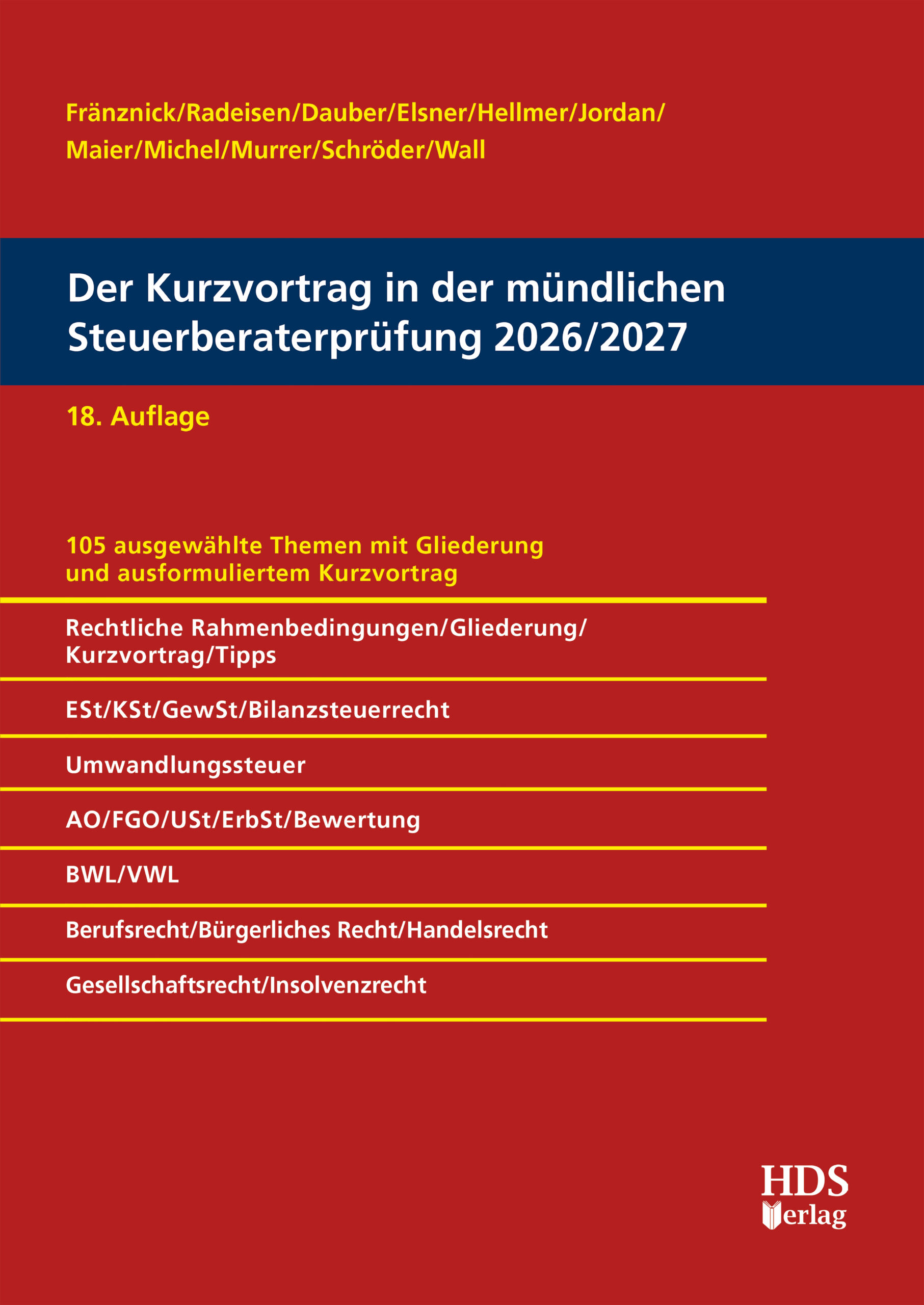 hds-kurzvortrag-steuerberaterpr-fung-buch-18-auflage-2026-2027 image 1