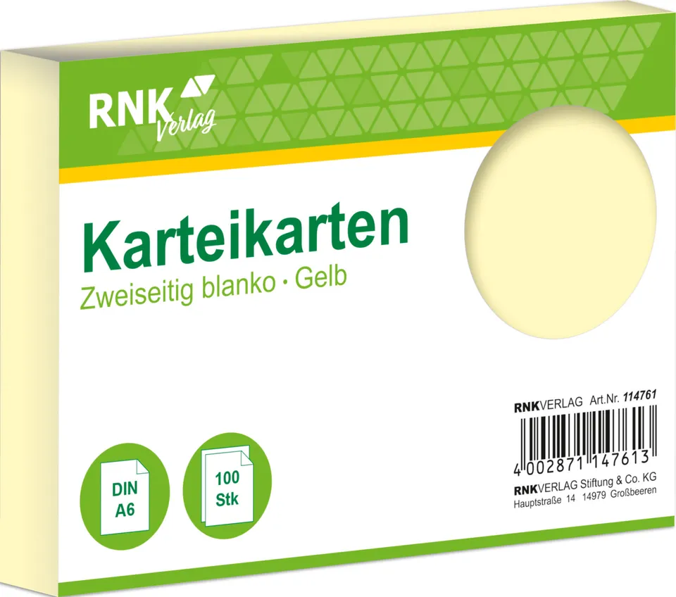 rnk-karteikarten-a6-gelb-blanko-100-st-ck-pastell image 1