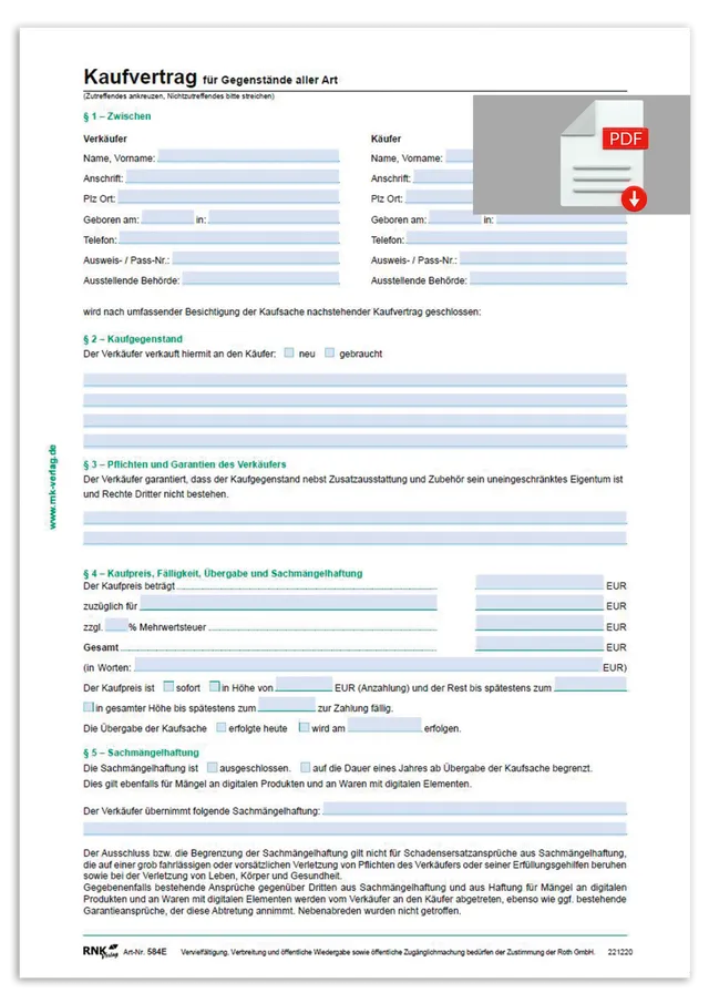 rnk-kaufvertrag-gegenst-nde-selbstdurchschreibend-1-st-ck image 1