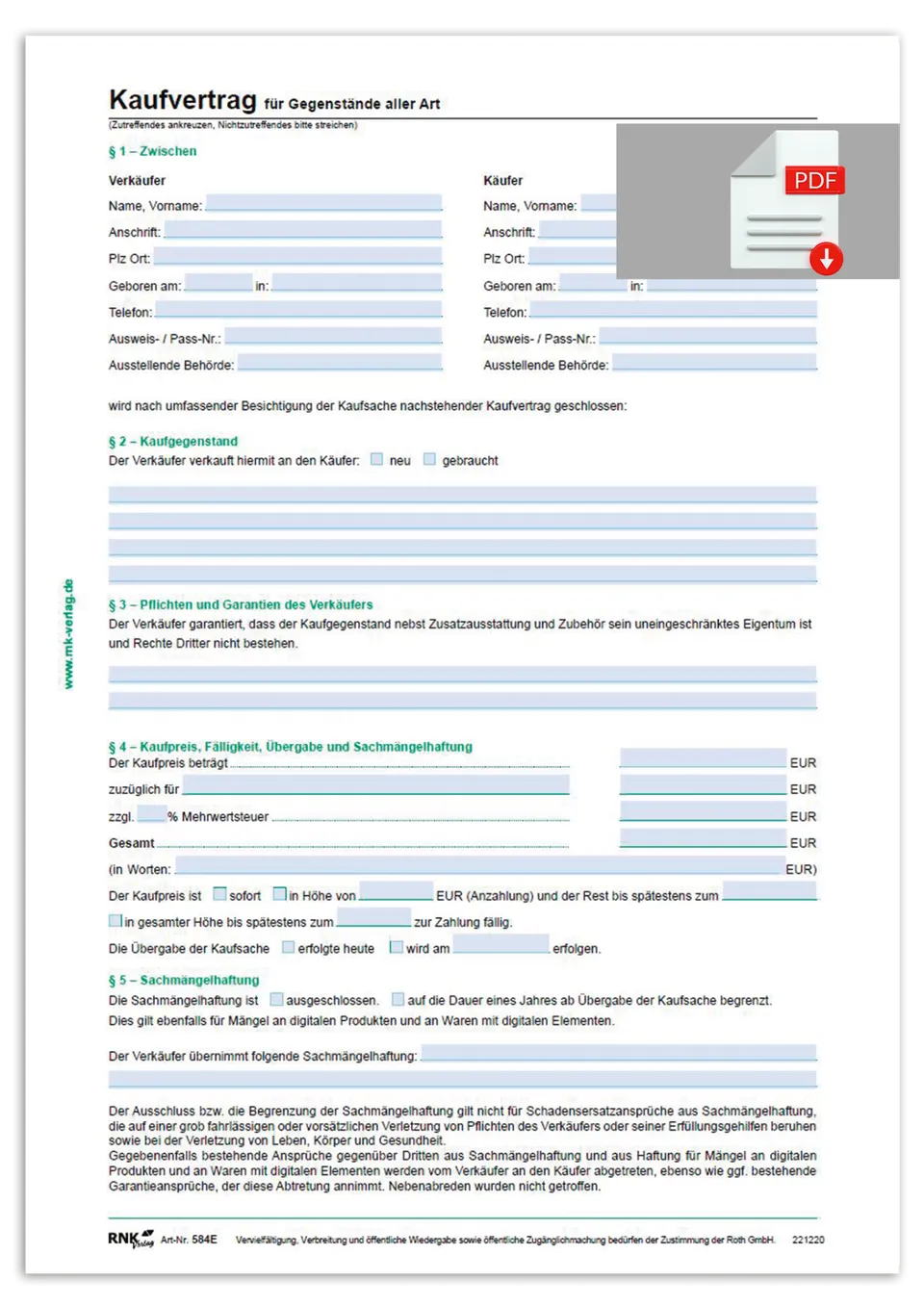 rnk-kaufvertrag-gegenst-nde-selbstdurchschreibend-1-st-ck image 1