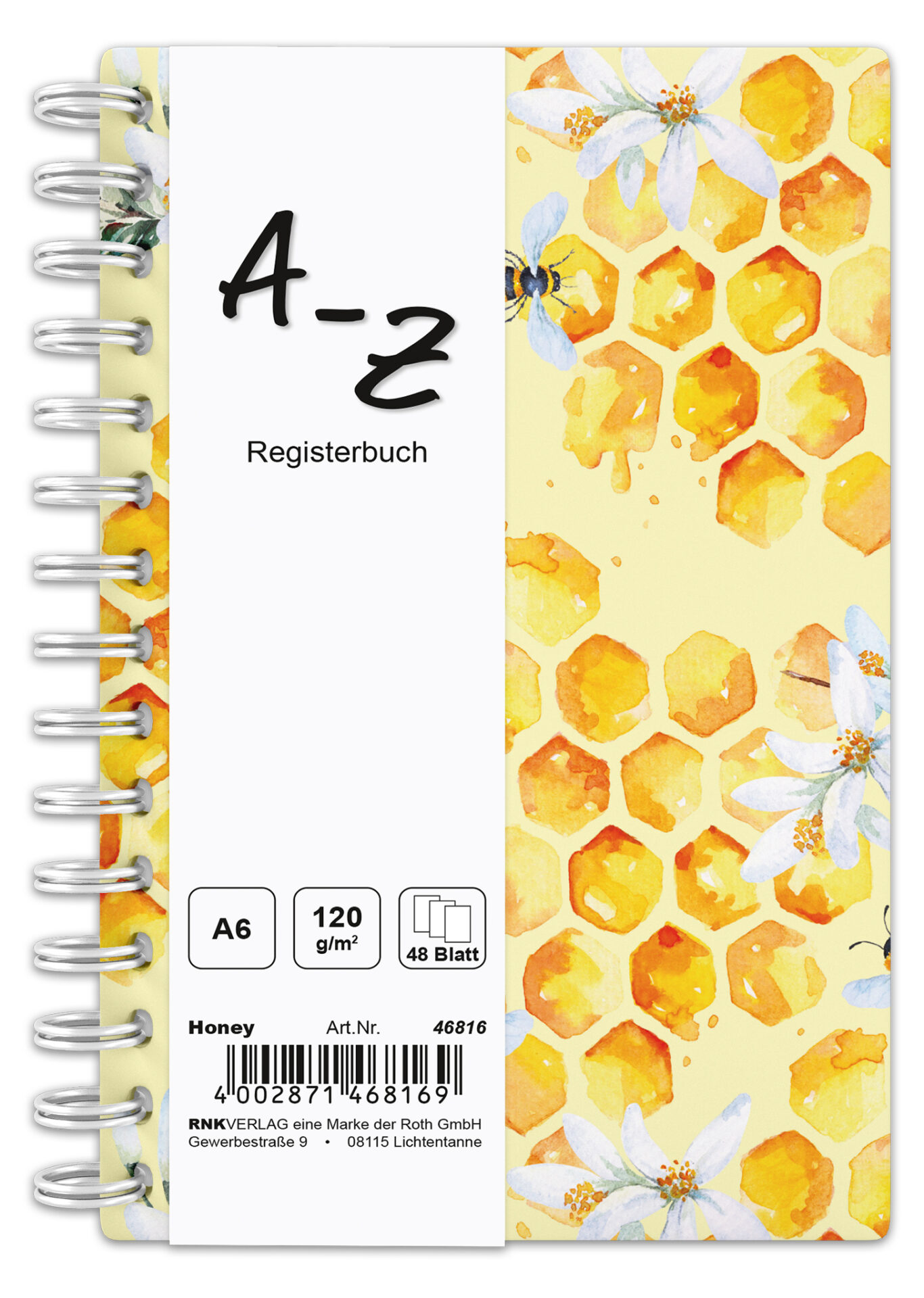 rnk-honey-spiral-notizbuch-a6-register-a-z-48-blatt image 2