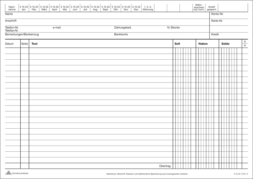 rnk-kontokorrentkarten-din-a5-100-st-ck-soll-haben-saldo image 1