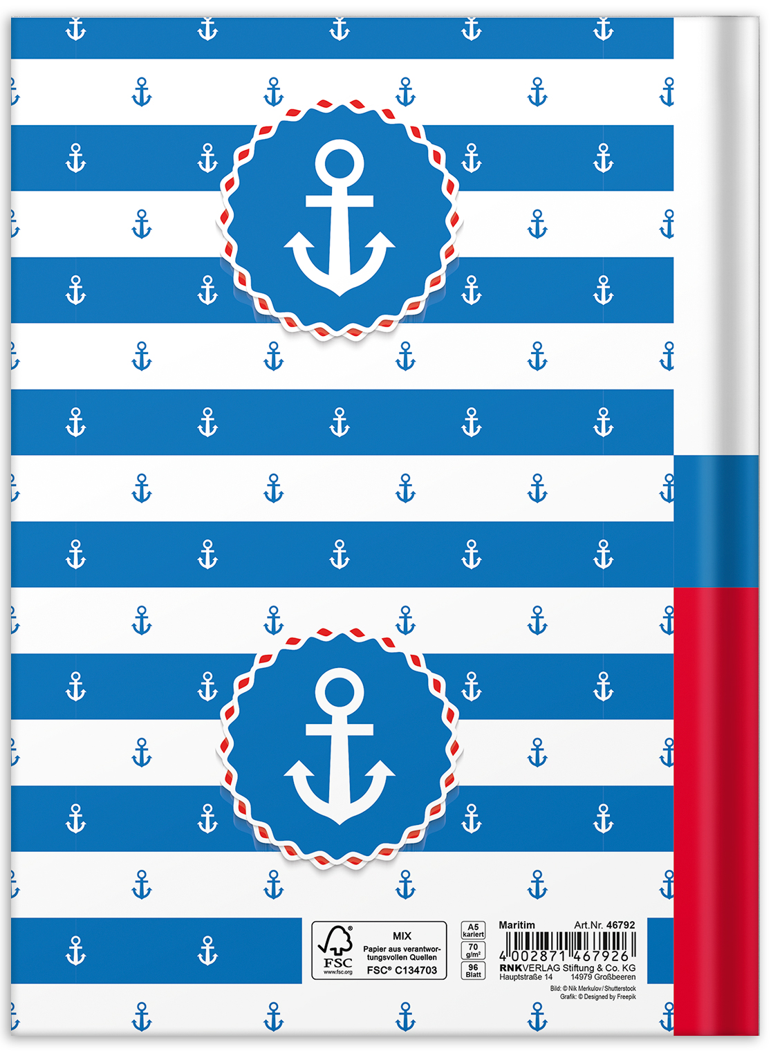 rnk-schul-notizbuch-maritim-din-a5-kariert-hardcover image 2