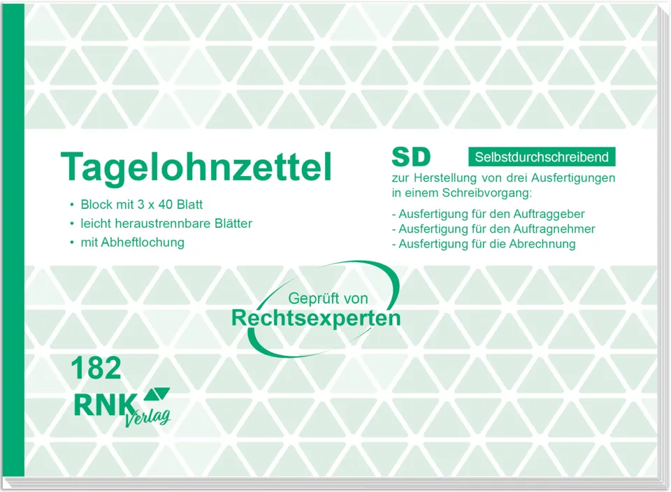 rnk-tagelohnzettel-din-a5-block-selbstdurchschreibend image 1