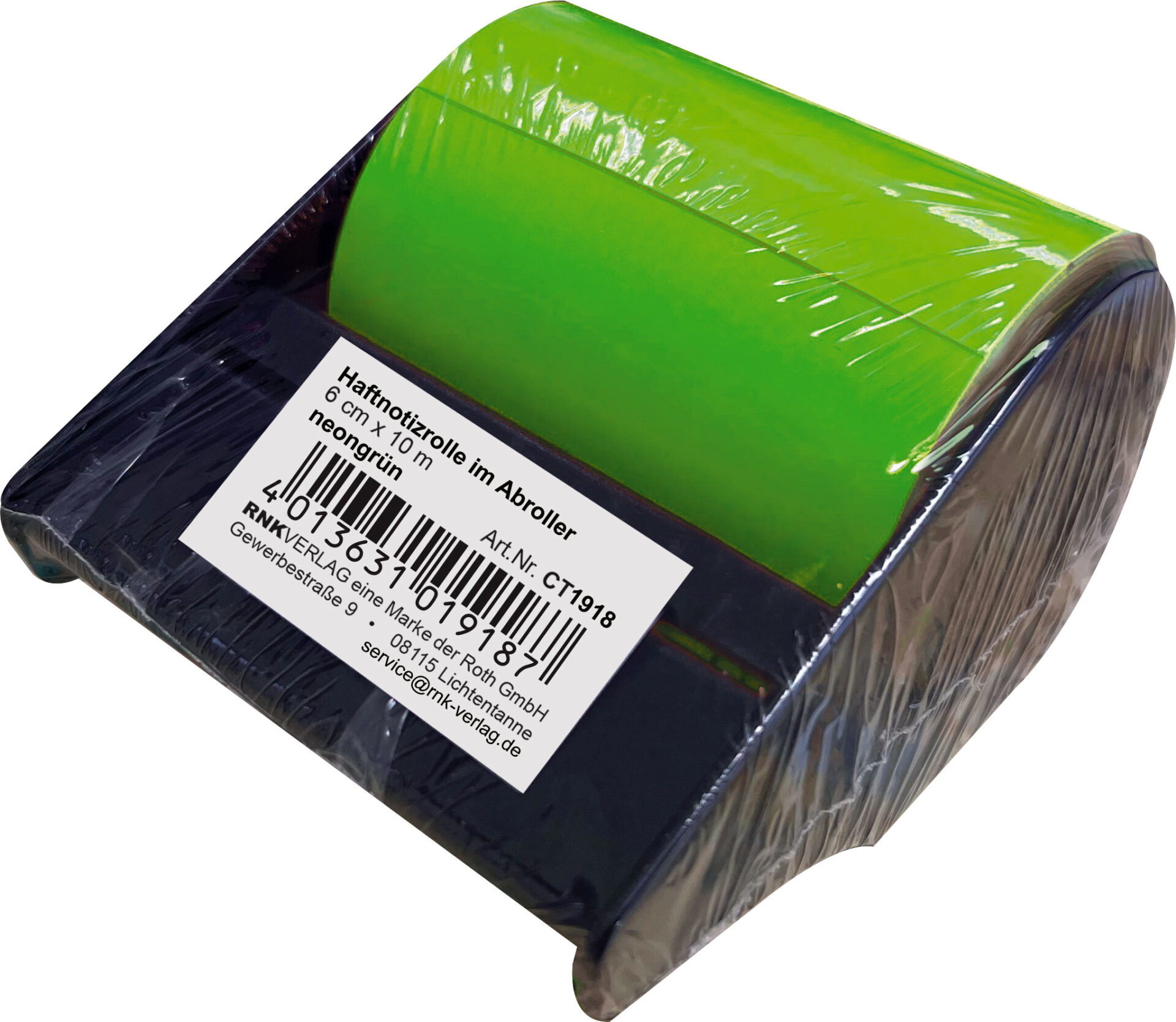 rnk-haftnotizrolle-im-abroller-60-mm-neongr-n-nachf-llbar image 2