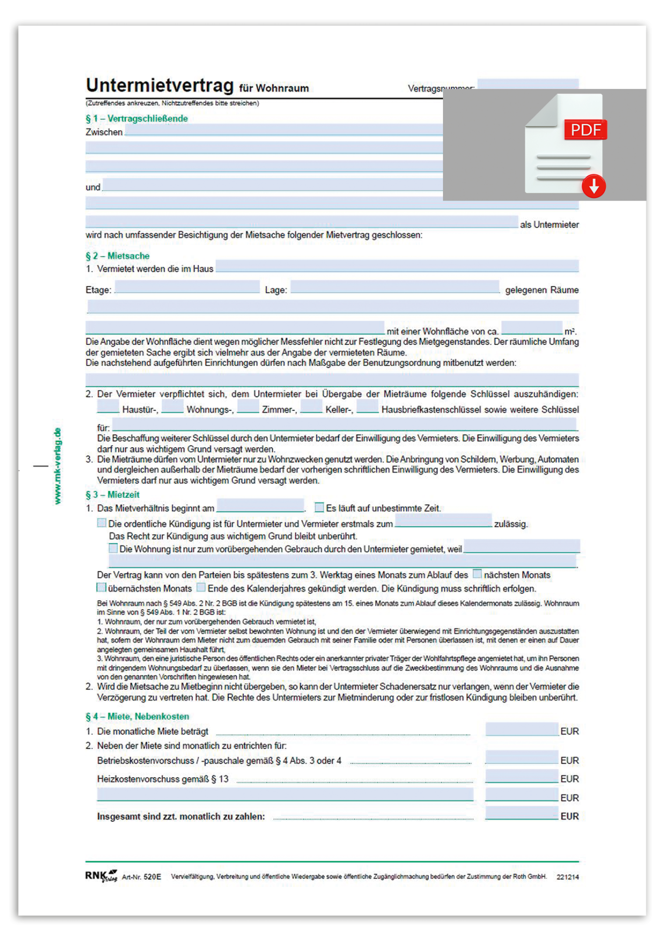 rnk-untermietvertrag-wohnr-ume-mit-wohnungsgeberbescheinigung image 1