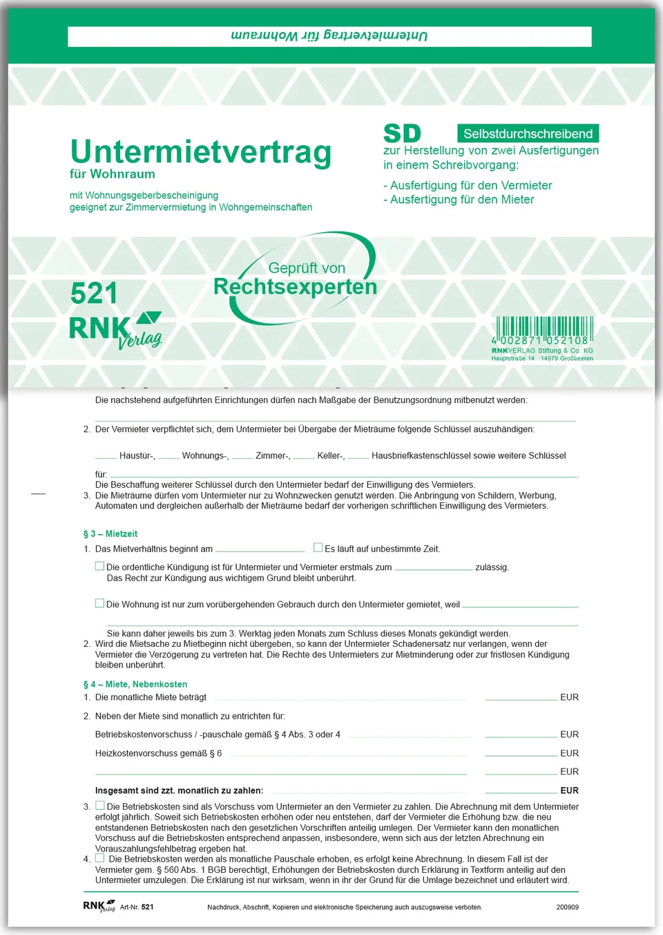 rnk-vertr-ge-untermietvertrag-wohnr-ume-formular-selbstdurchschreibend image 1