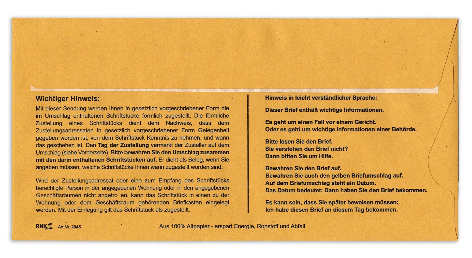 rnk-zustellungsumschl-ge-din-lang-ohne-fenster-100-st-ck-innen image 2