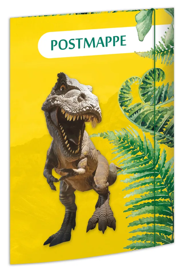 rnk-postmappe-tyrannosaurus-din-a4-sammelmappe-gelb-mit-gummizug image 1