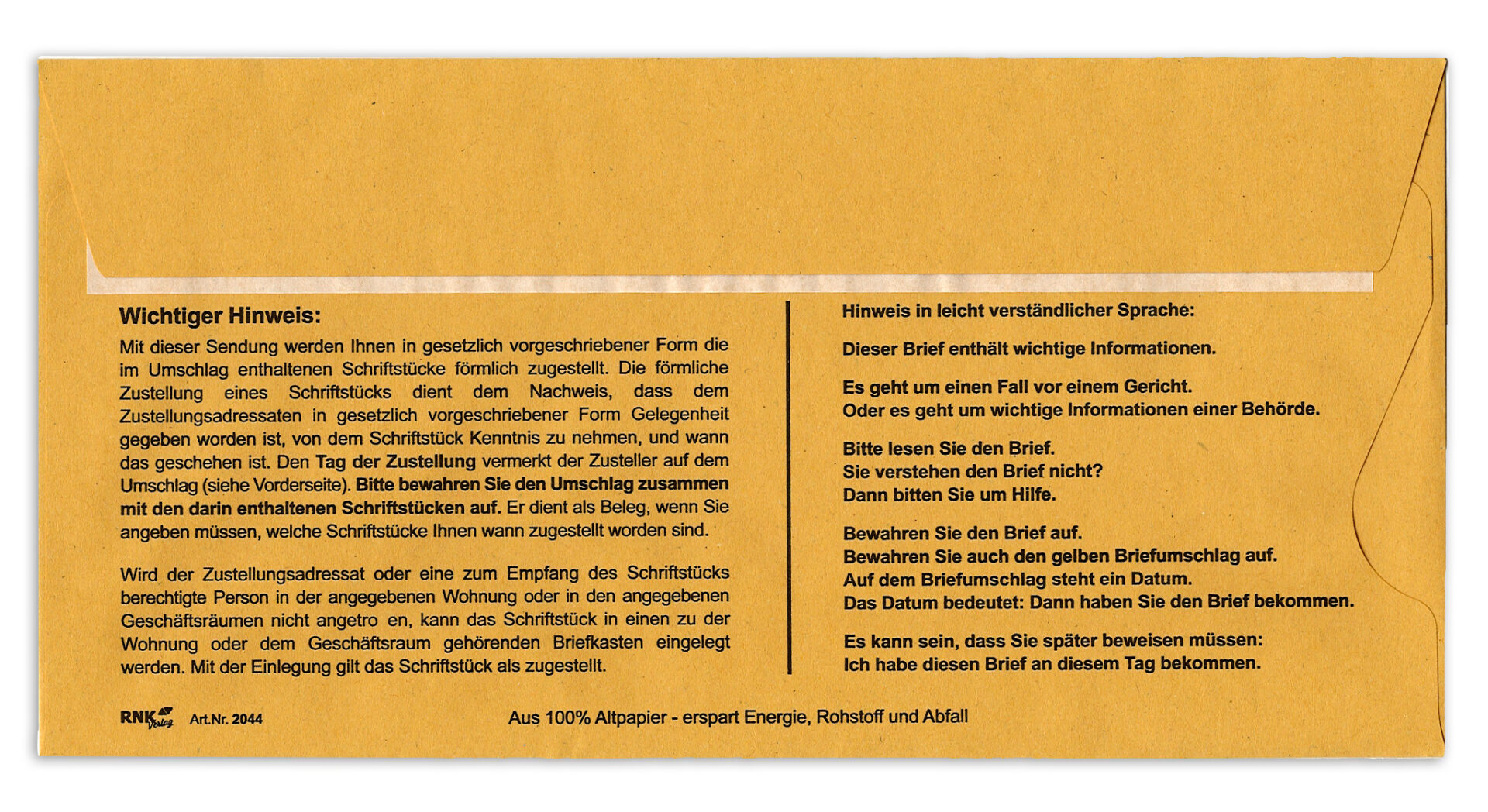 rnk-zustellungsumschl-ge-din-lang-sichtfenster-100-st-ck-innen image 2
