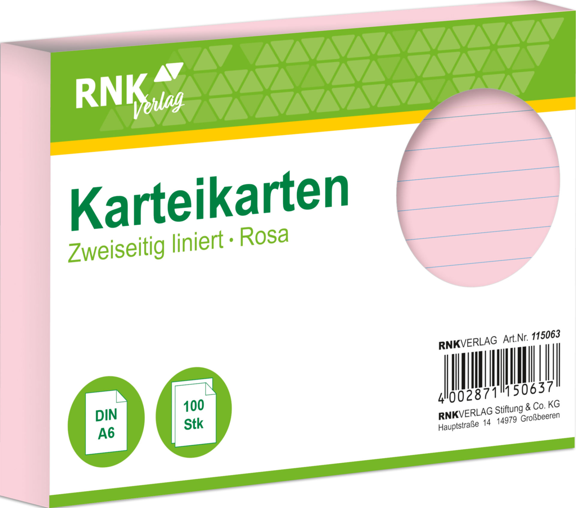 rnk-karteikarten-din-a6-rosa-liniert-100-st-ck image 1