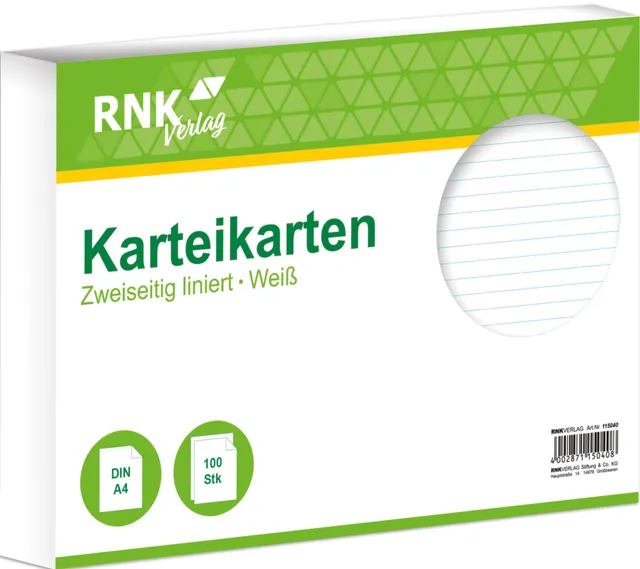 rnk-karteikarten-din-a4-wei-liniert-100-st-ck image 1