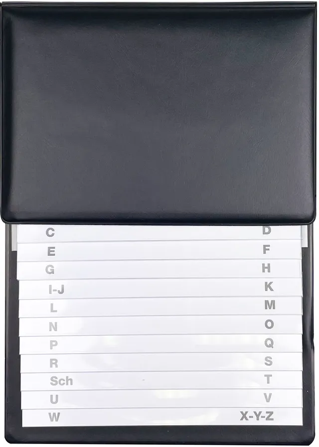 rnk-b-ro-beruf-telefon-klappregister-schwarz-gepolstert-kunstleder image 1