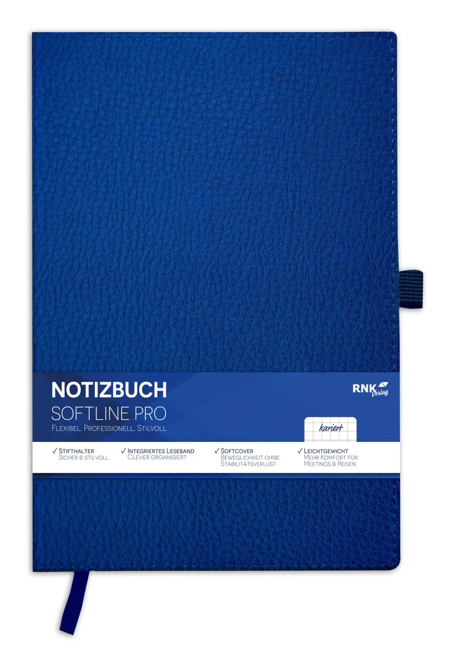 rnk-softline-pro-notizbuch-din-a4-softcover-kariert-blau-80-blatt image 1