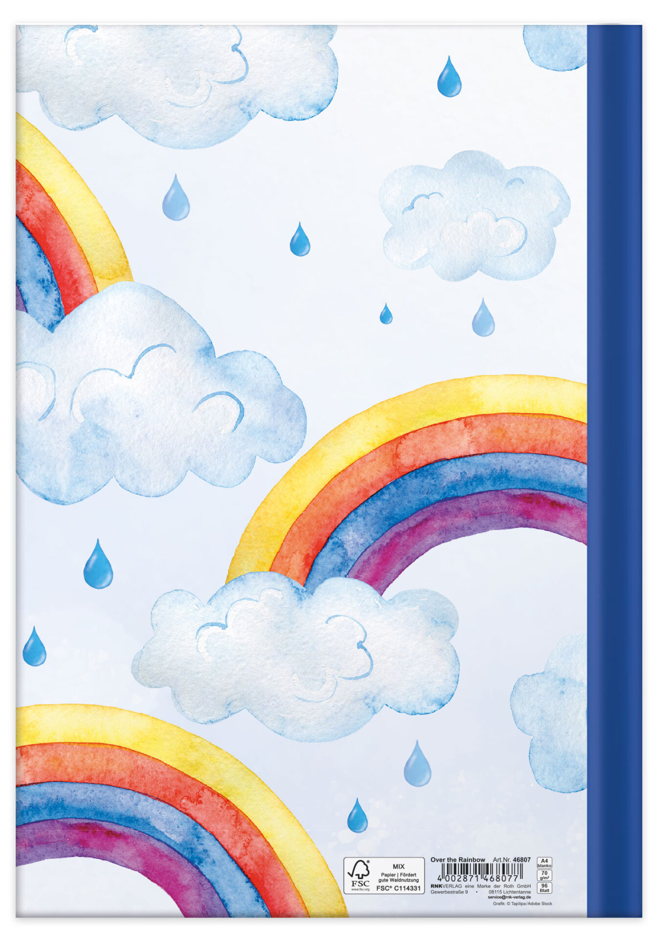 rnk-schul-schreibbedarf-notizbuch-over-the-rainbow-a4-blanko image 3