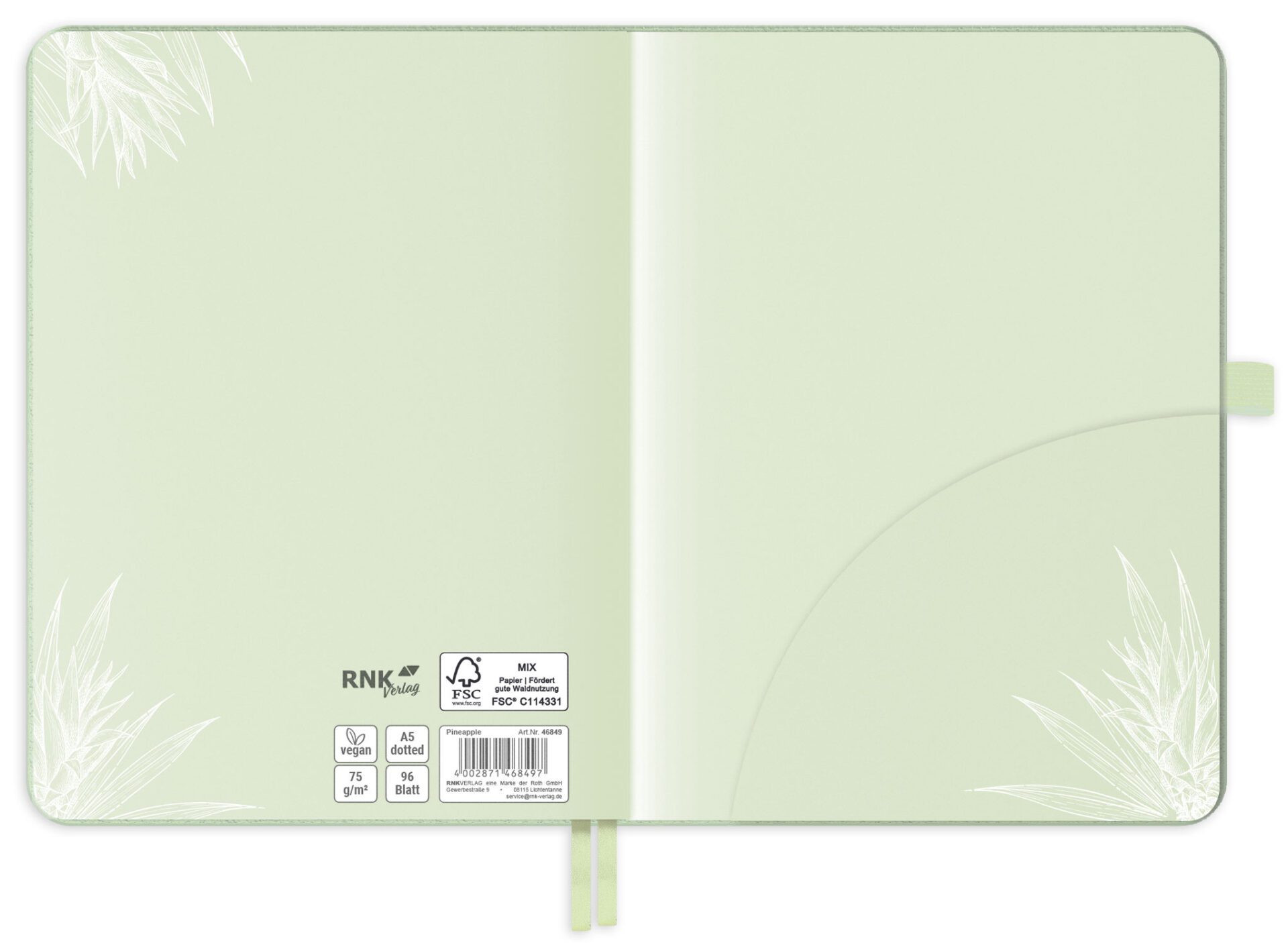 rnk-pineapple-notizbuch-a5-ananasfasern-pastellgr-n image 5