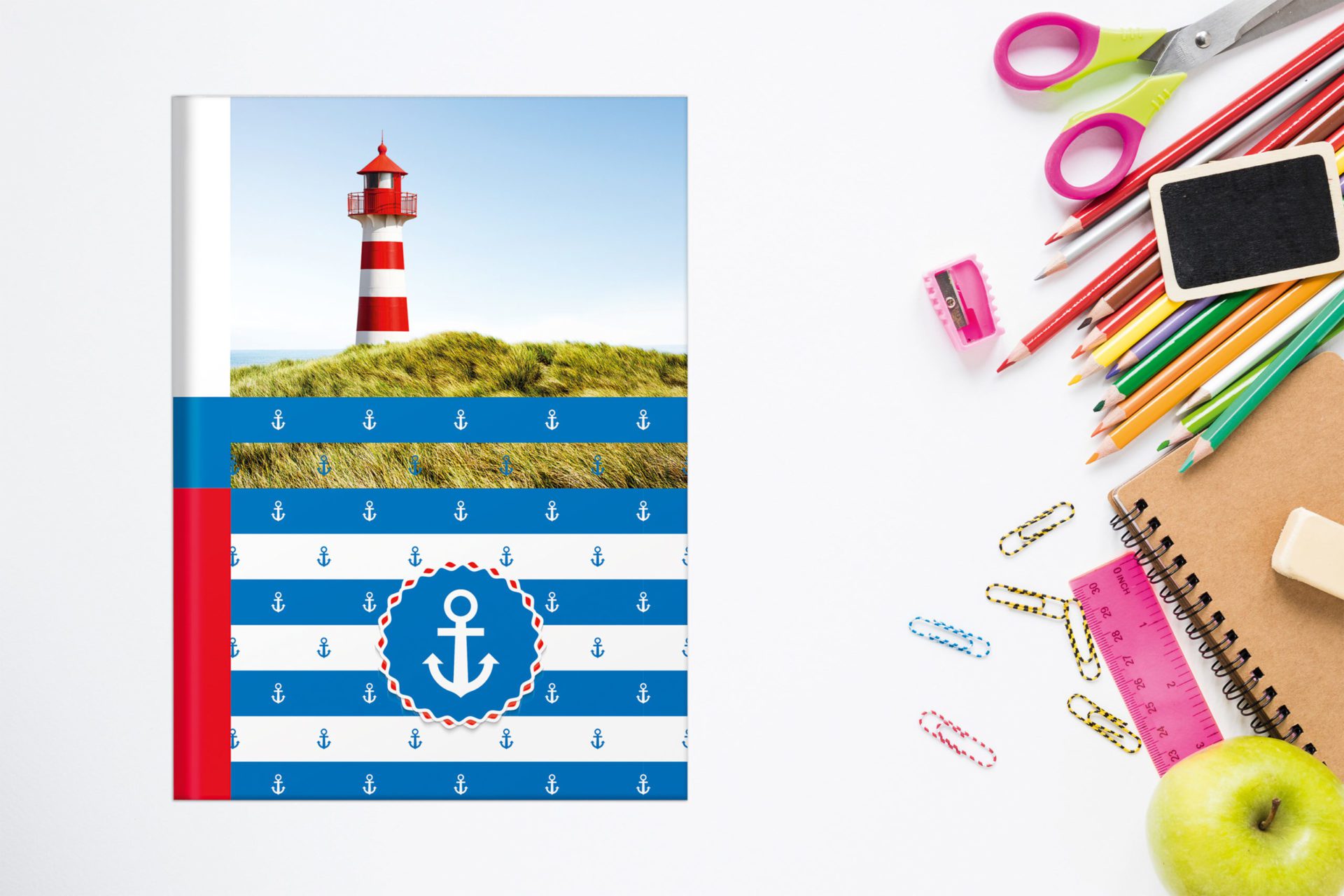 rnk-schul-notizbuch-maritim-din-a5-kariert-hardcover image 5