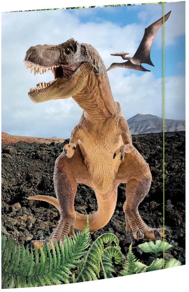 rnk-t-rex-zeichenmappe-din-a3-blau-karton-gummizug-1-st-ck image 1