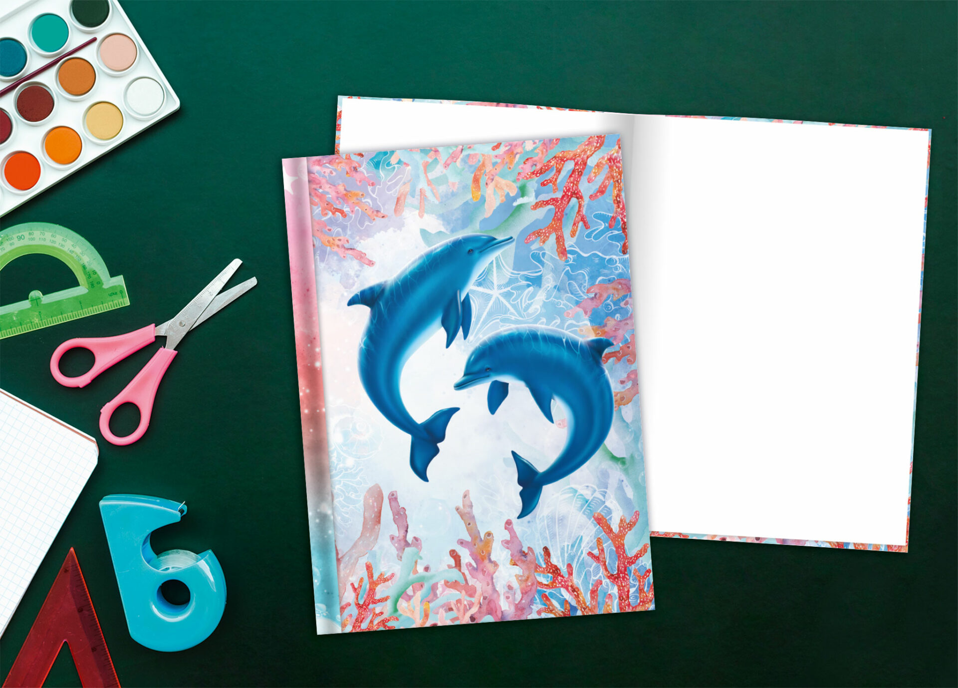 rnk-notizbuch-delfine-din-a4-blanko-hardcover image 4