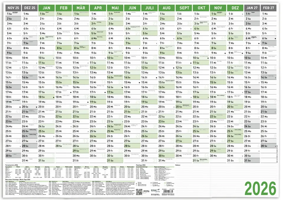 rnk-wandkalender-2026-din-a1-gr-n-gefalzt-auf-a4-mit-a5-kalender image 1