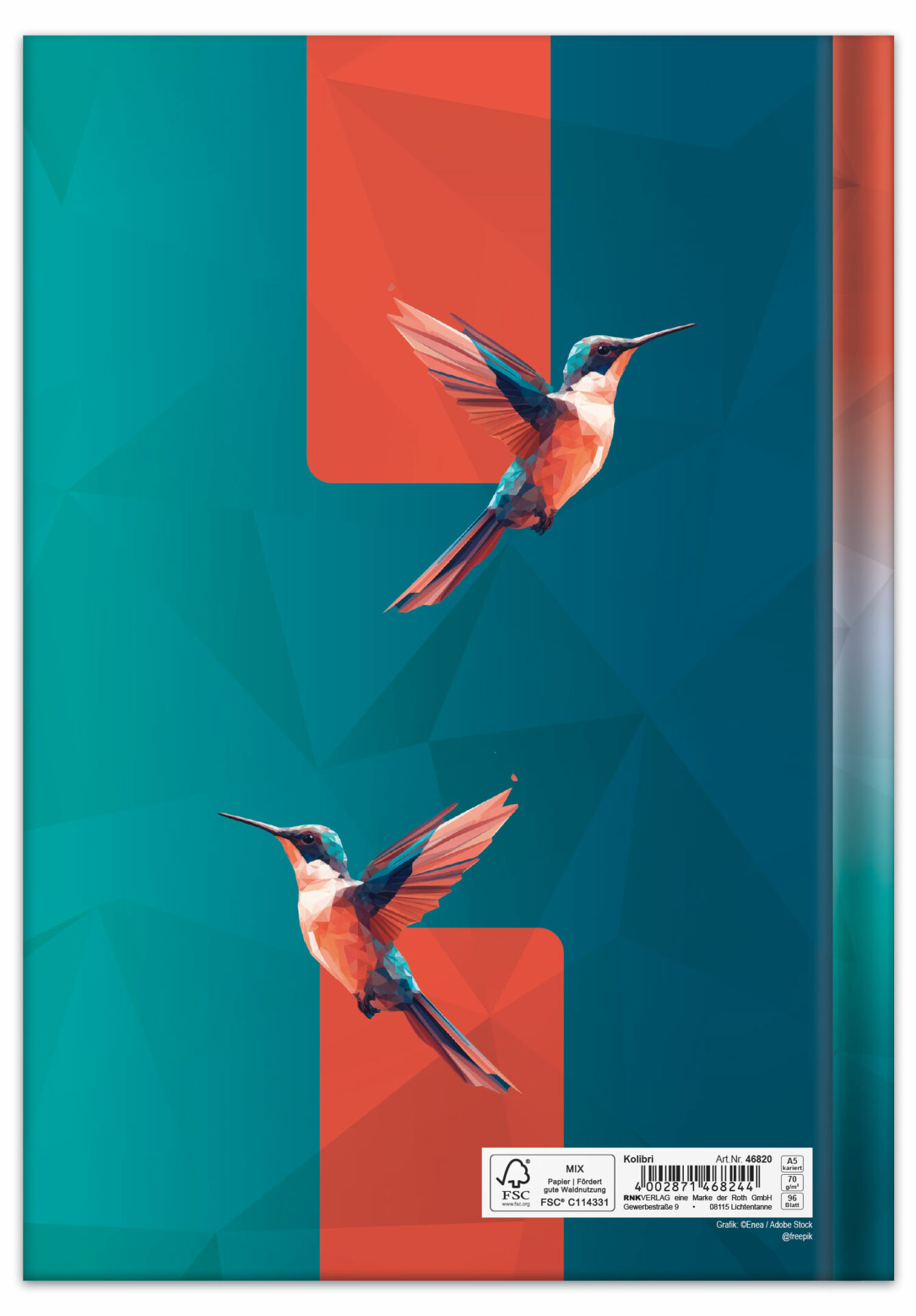rnk-kolibri-notizbuch-din-a5-kariert-96-blatt-hardcover image 2