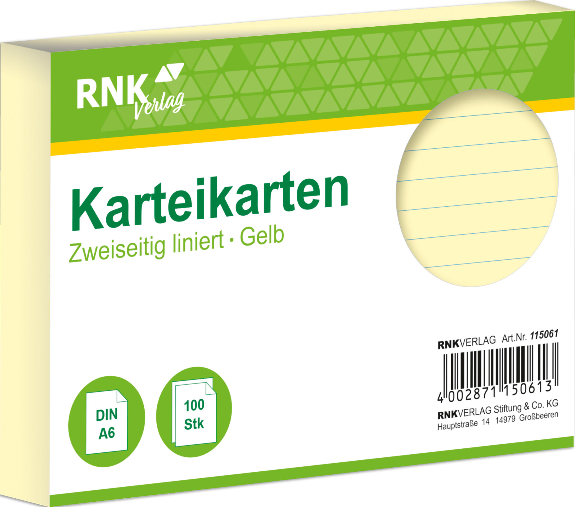 rnk-karteikarten-din-a6-gelb-liniert-100-st-ck image 1