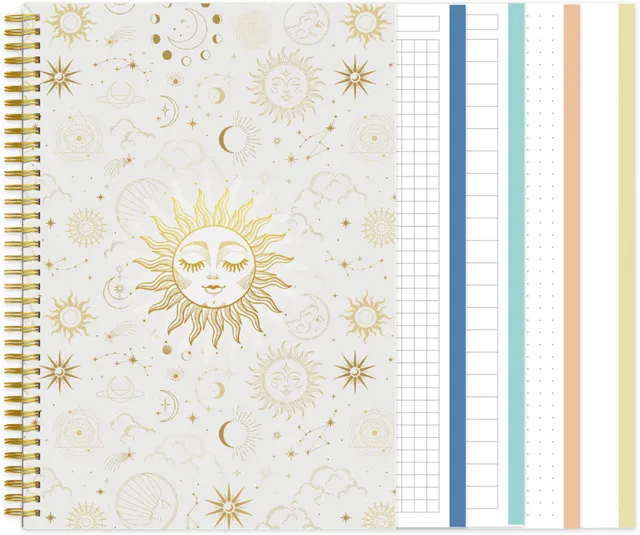 rnk-sun-spiral-notizbuch-din-a5-4-in-1-linaturen image 1