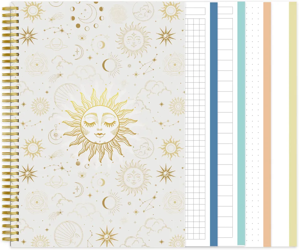 rnk-sun-spiral-notizbuch-din-a5-4-in-1-linaturen image 1