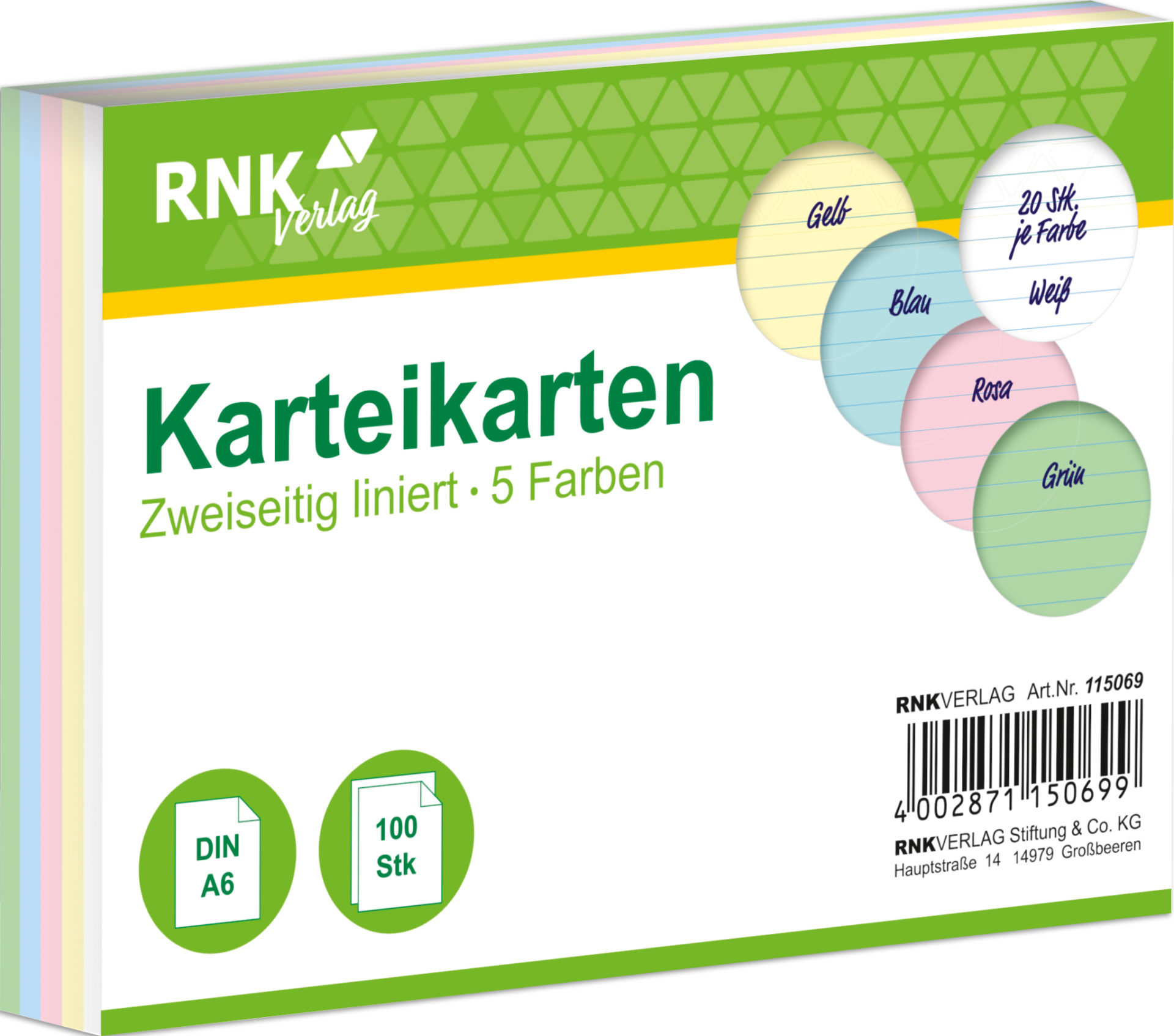 rnk-karteikarten-din-a6-liniert-mehrfarbig-100-st-ck image 1