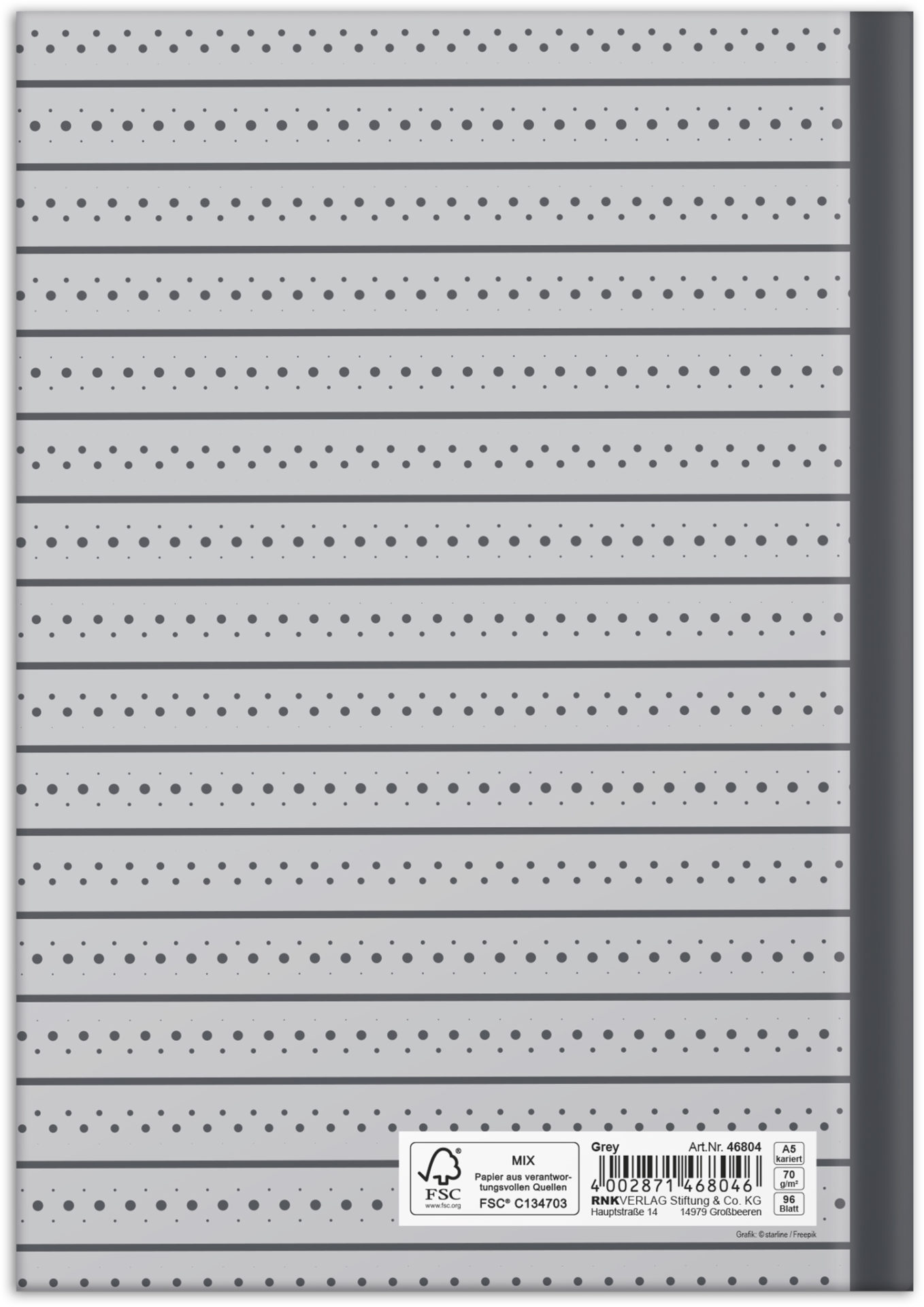 rnk-notizbuch-grey-din-a5-kariert-hardcover-96-blatt image 2