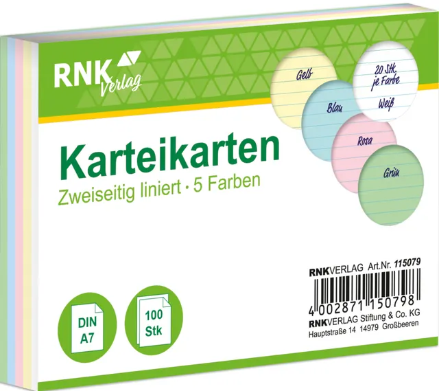rnk-karteikarten-din-a7-liniert-karteik-rtchen-pastell-100-st-ck image 1