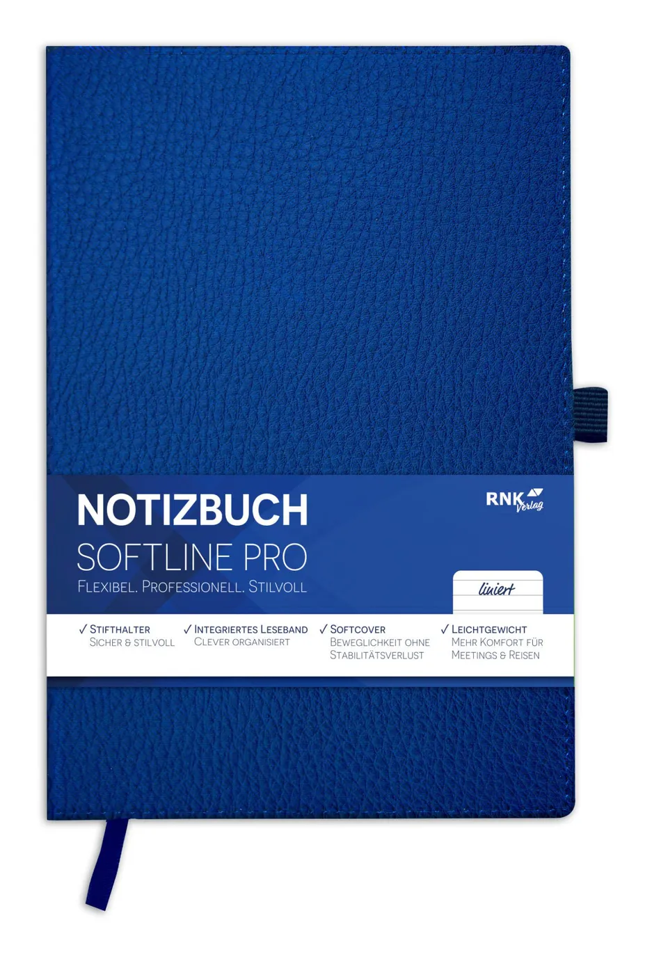 rnk-softline-pro-softcover-notizbuch-a5-liniert-blau image 1