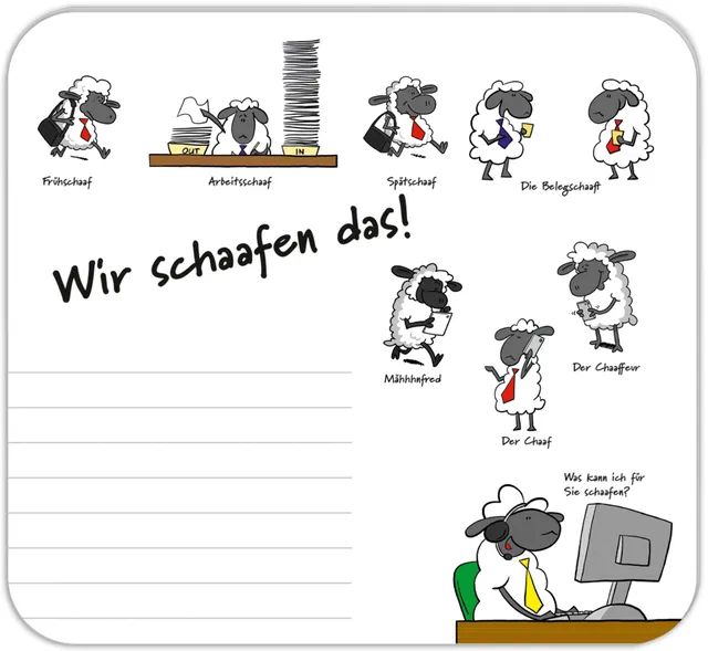 rnk-mini-schreibunterlage-mousepad-wir-schaafen-das-30-blatt image 1