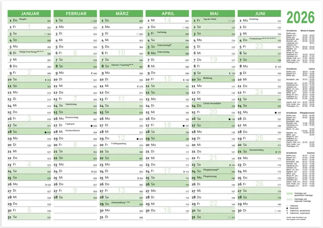 rnk-tafelkalender-2026-din-a5-gr-n-25-st-ck-karton image 1