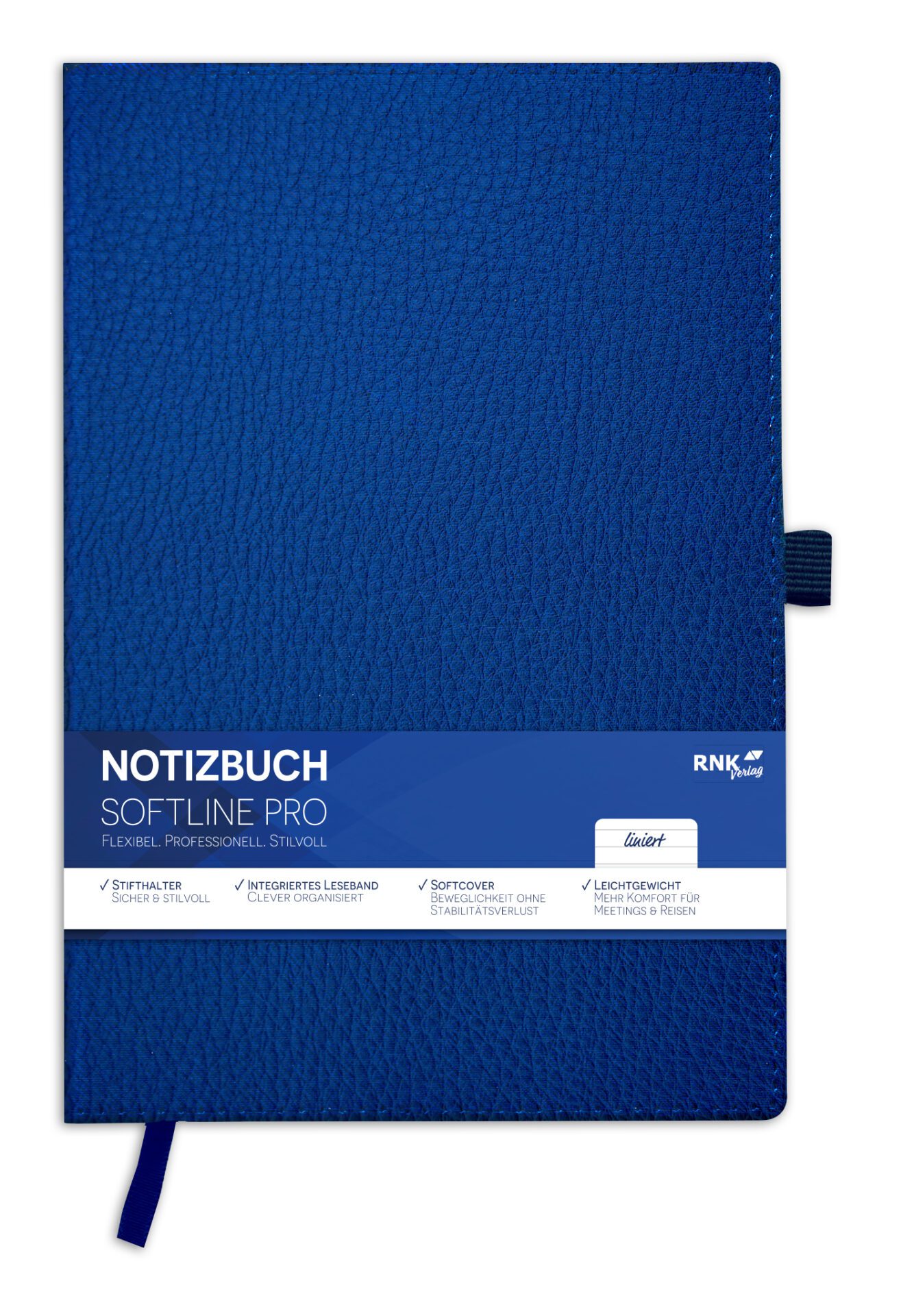 rnk-softline-pro-notizbuch-din-a4-liniert-blau-80-blatt image 1