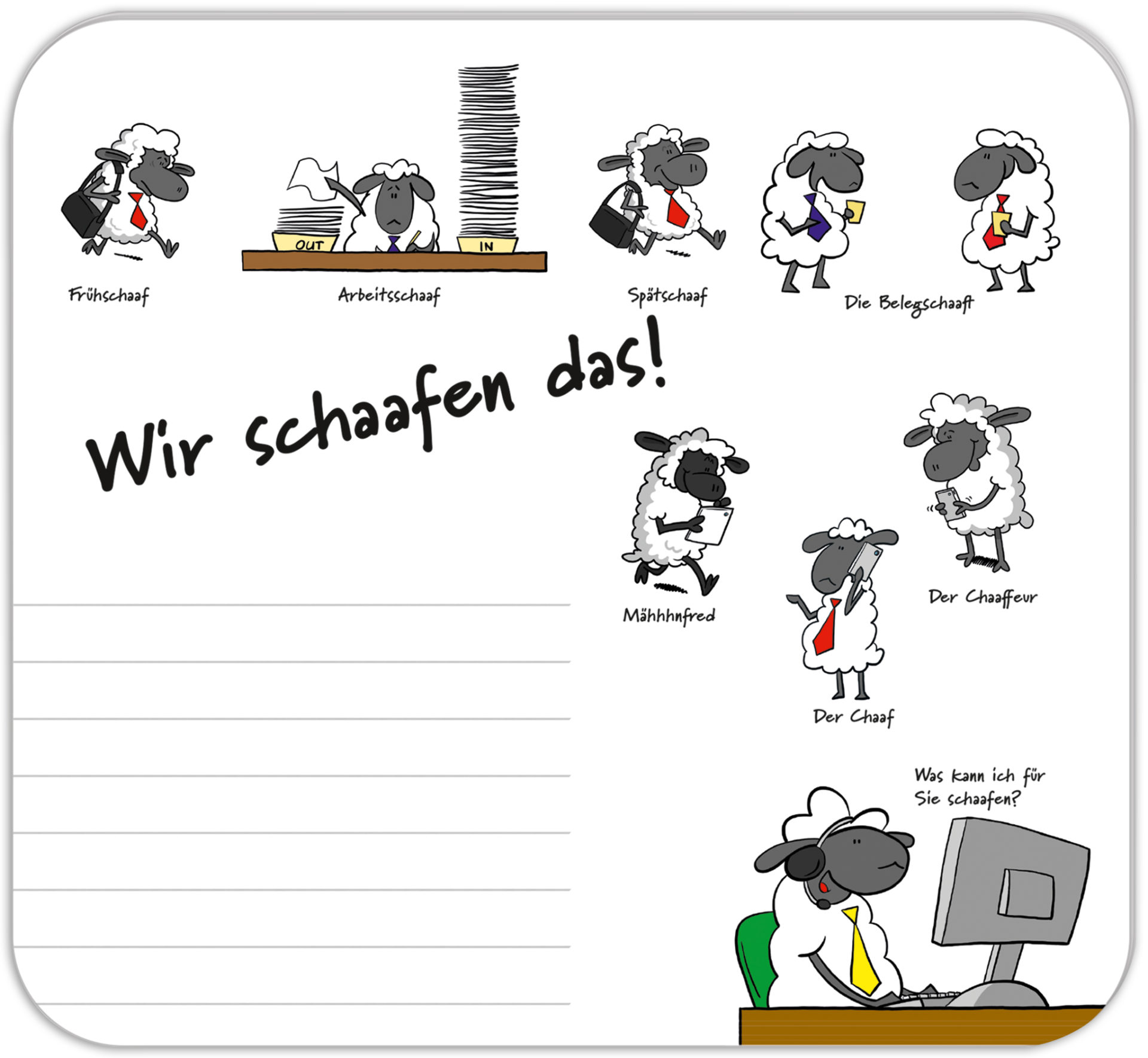 rnk-mini-schreibunterlage-mousepad-wir-schaafen-das-30-blatt image 1