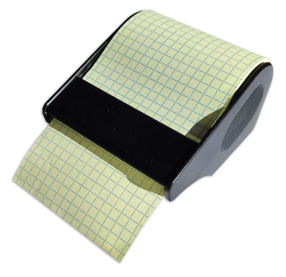 rnk-haftnotizrolle-im-abroller-60mm-pastellgelb-kariert image 1