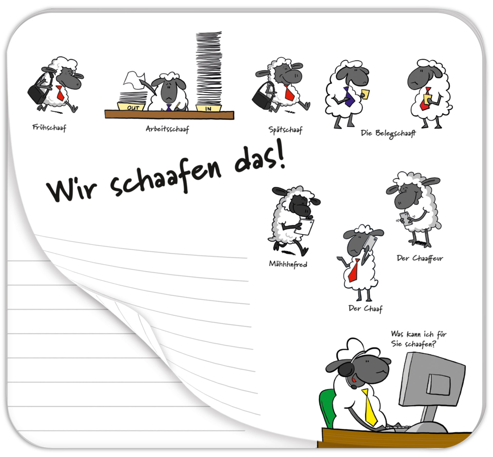 rnk-mini-schreibunterlage-mousepad-wir-schaafen-das-30-blatt image 2