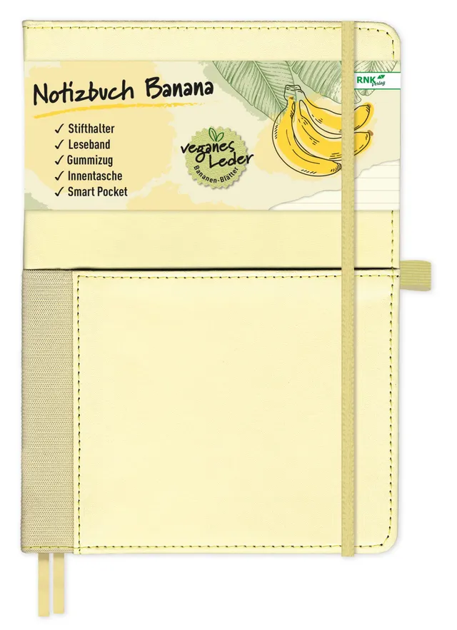 rnk-banana-notizbuch-din-a5-liniert-vegan-pastellgelb image 1