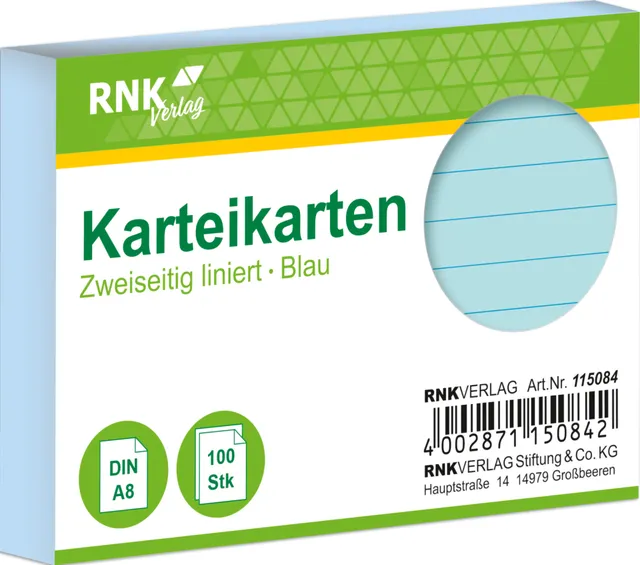 rnk-karteikarten-din-a8-blau-liniert-100-st-ck image 1