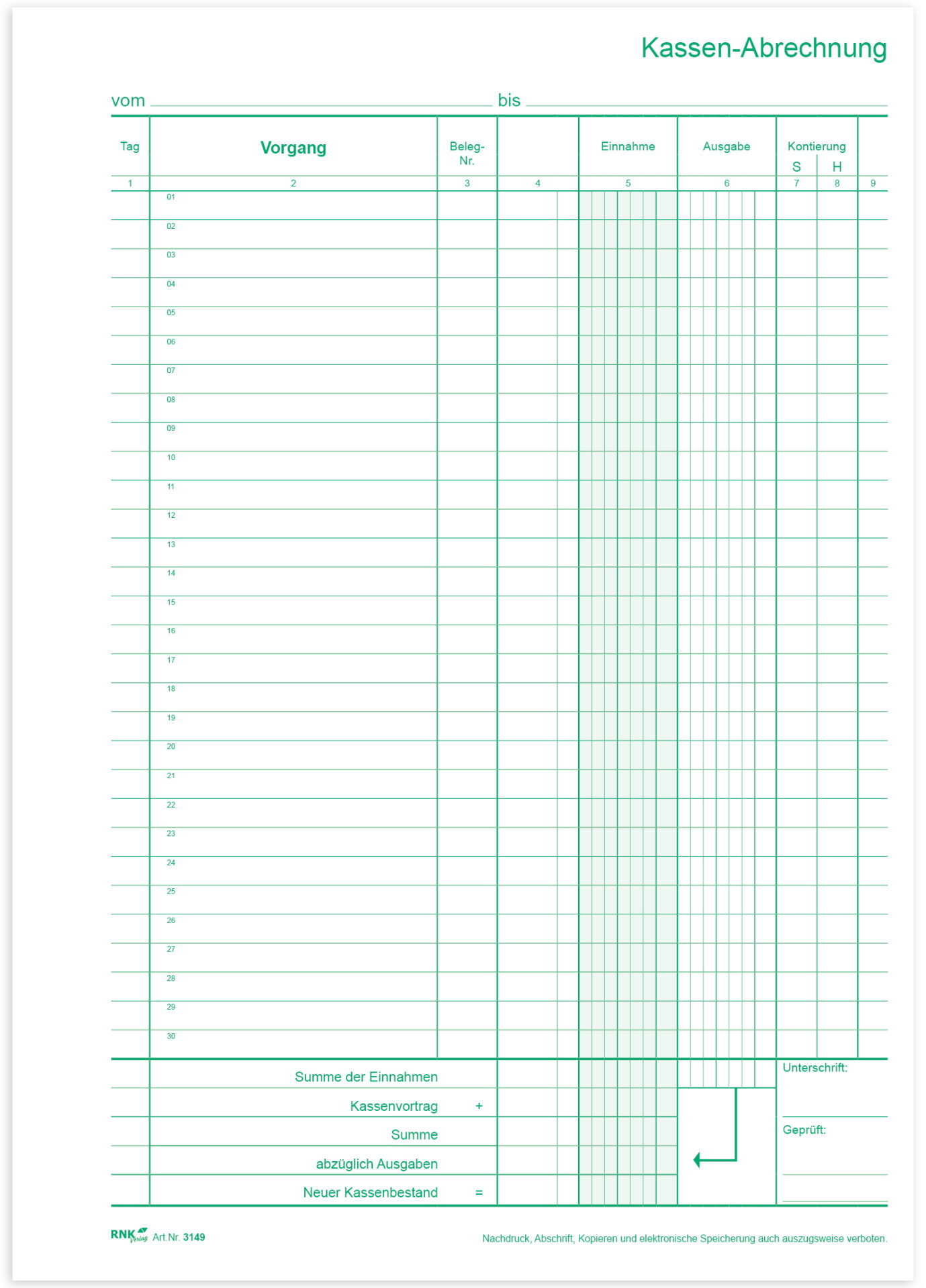 rnk-kassenbuch-din-a4-ohne-umsatzsteuer-nummeriert-2x50-blatt image 2